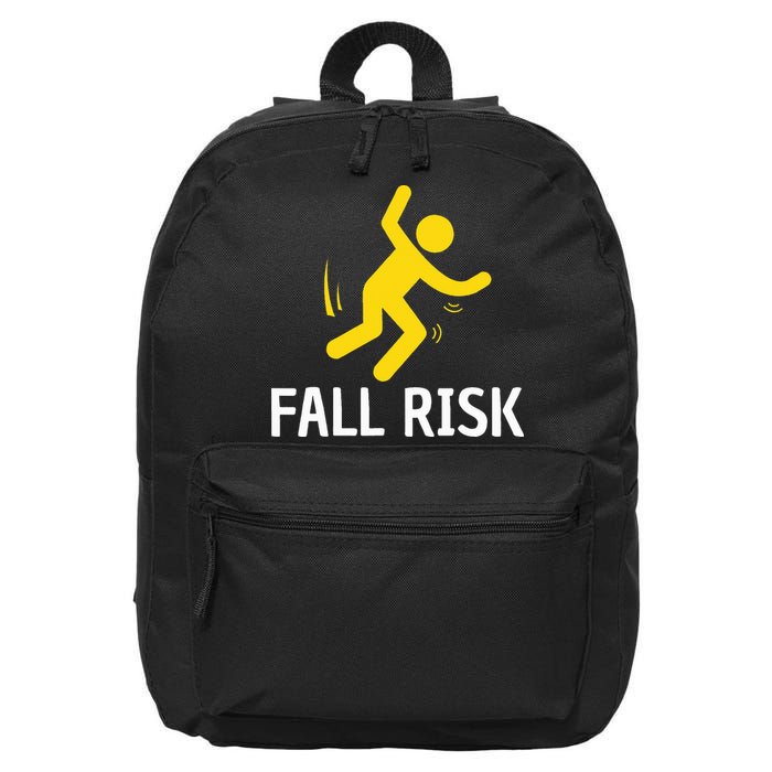 Fall Risk Balance Issues Funny Fall Risk 16 in Basic Backpack