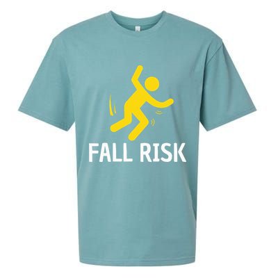 Fall Risk Balance Issues Funny Fall Risk Sueded Cloud Jersey T-Shirt