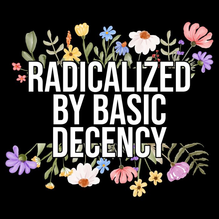 Funny Radicalized By Basic Decency Vintage Floral Doggie Tank