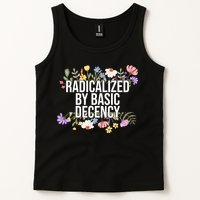 Funny Radicalized By Basic Decency Vintage Floral Tank Top