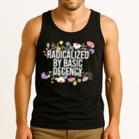 Funny Radicalized By Basic Decency Vintage Floral Tank Top