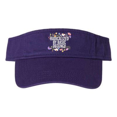 Funny Radicalized By Basic Decency Vintage Floral Visor