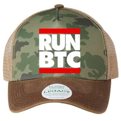 Funny Run BTC Bitcoin Logo Legacy Tie Dye Trucker Hat