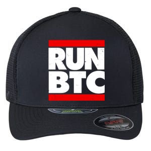 Funny Run BTC Bitcoin Logo Flexfit Unipanel Trucker Cap