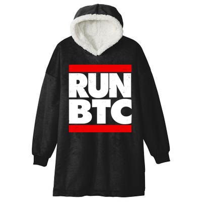 Funny Run BTC Bitcoin Logo Hooded Wearable Blanket