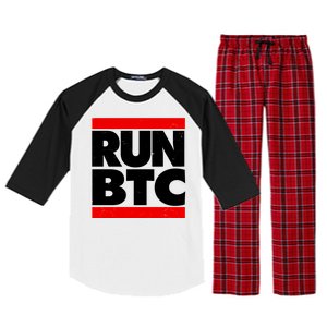 Funny Run BTC Bitcoin Logo Raglan Sleeve Pajama Set