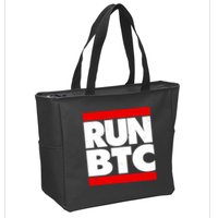 Funny Run BTC Bitcoin Logo Zip Tote Bag