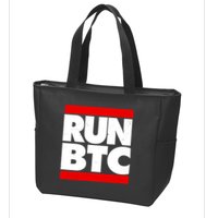 Funny Run BTC Bitcoin Logo Zip Tote Bag