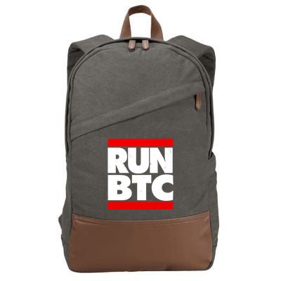 Funny Run BTC Bitcoin Logo Cotton Canvas Backpack