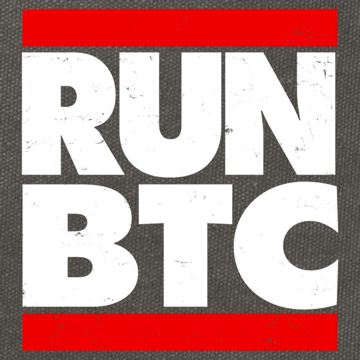 Funny Run BTC Bitcoin Logo Cotton Canvas Backpack