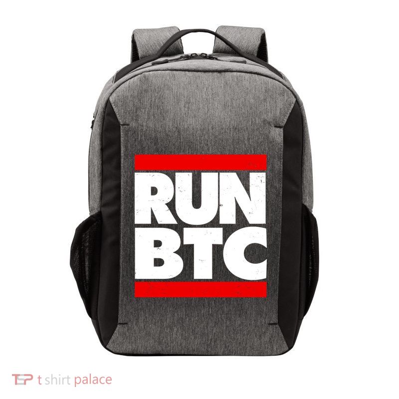 Funny Run BTC Bitcoin Logo Vector Backpack