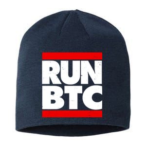 Funny Run BTC Bitcoin Logo Sustainable Beanie