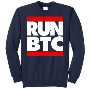 Funny Run BTC Bitcoin Logo Tall Sweatshirt