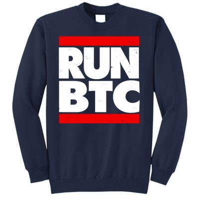 Funny Run BTC Bitcoin Logo Tall Sweatshirt