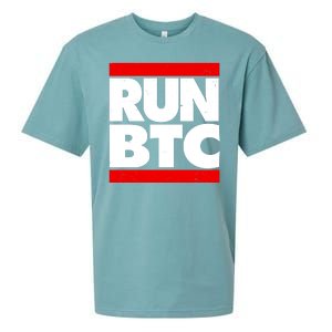 Funny Run BTC Bitcoin Logo Sueded Cloud Jersey T-Shirt