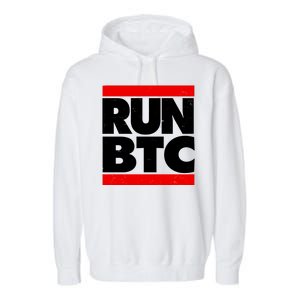 Funny Run BTC Bitcoin Logo Garment-Dyed Fleece Hoodie