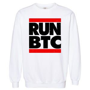 Funny Run BTC Bitcoin Logo Garment-Dyed Sweatshirt