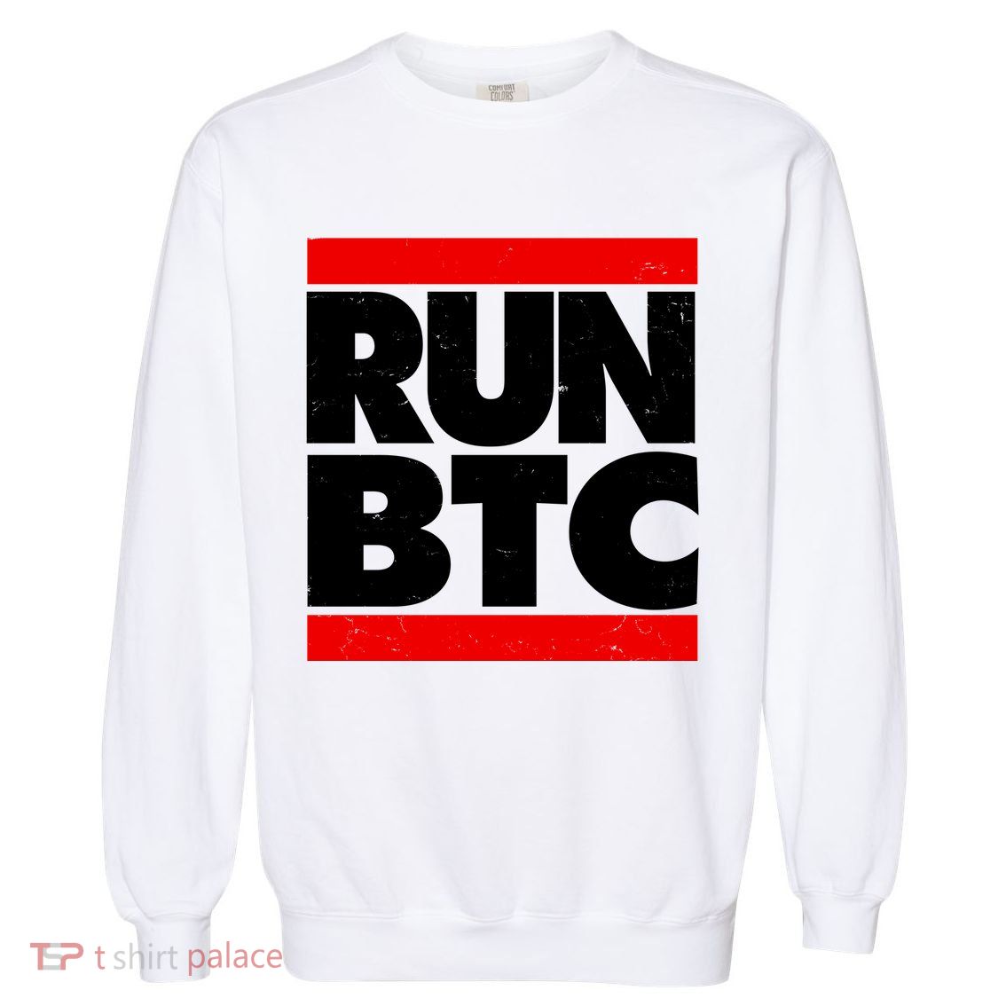 Funny Run BTC Bitcoin Logo Garment-Dyed Sweatshirt