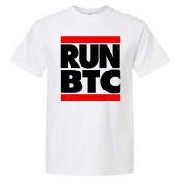 Funny Run BTC Bitcoin Logo Garment-Dyed Heavyweight T-Shirt