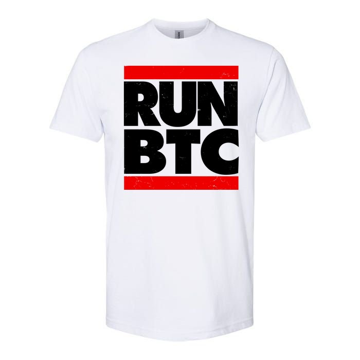 Funny Run BTC Bitcoin Logo Softstyle CVC T-Shirt