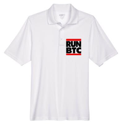 Funny Run BTC Bitcoin Logo Men's Origin Performance Piqué Polo