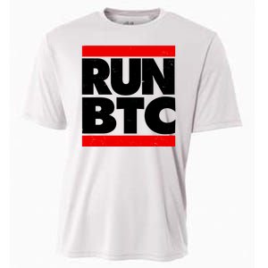 Funny Run BTC Bitcoin Logo Cooling Performance Crew T-Shirt