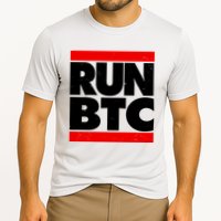 Funny Run BTC Bitcoin Logo Cooling Performance Crew T-Shirt