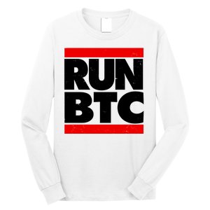 Funny Run BTC Bitcoin Logo Long Sleeve Shirt