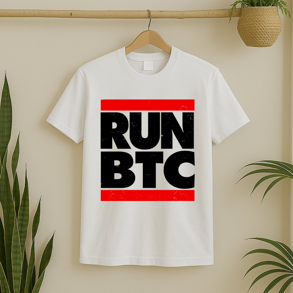 Funny Run BTC Bitcoin Logo T-Shirt
