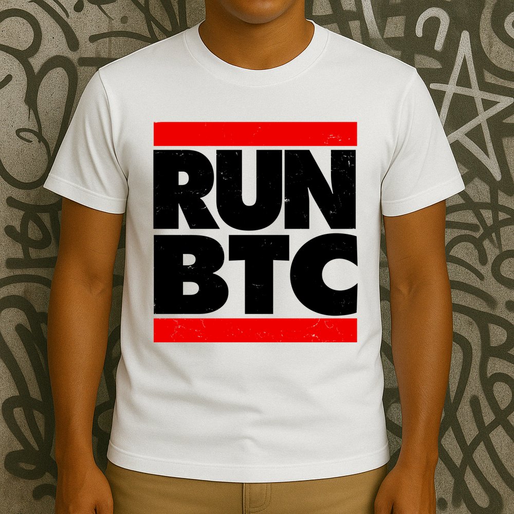 Funny Run BTC Bitcoin Logo T-Shirt