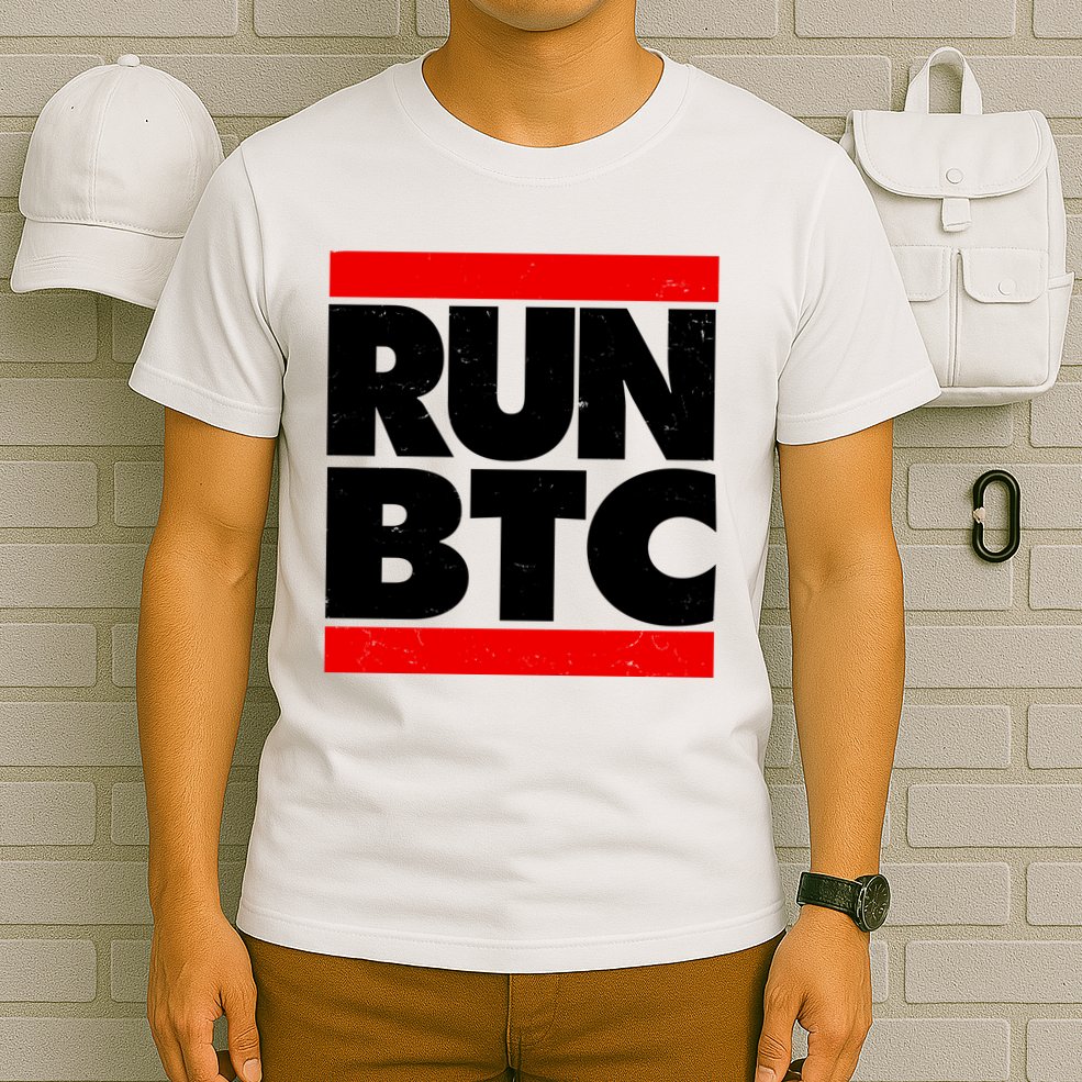 Funny Run BTC Bitcoin Logo T-Shirt