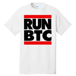 Funny Run BTC Bitcoin Logo Tall T-Shirt