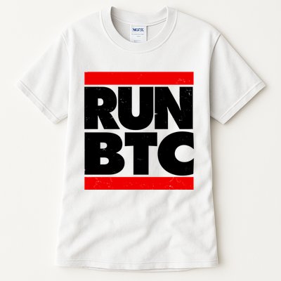 Funny Run BTC Bitcoin Logo Tall T-Shirt