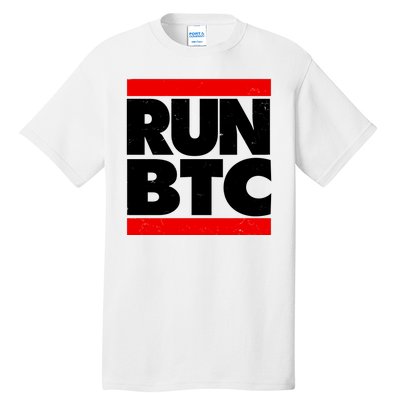 Funny Run BTC Bitcoin Logo Tall T-Shirt