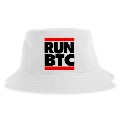 Funny Run BTC Bitcoin Logo Sustainable Bucket Hat
