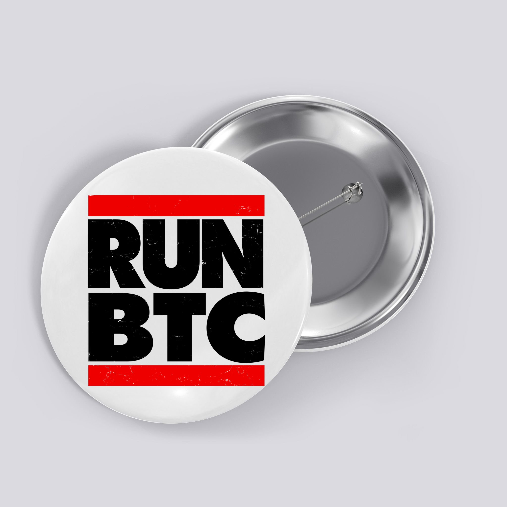 Funny Run BTC Bitcoin Logo Button