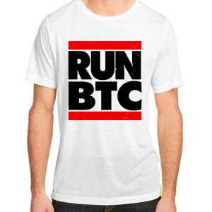 Funny Run BTC Bitcoin Logo Adult ChromaSoft Performance T-Shirt