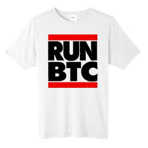 Funny Run BTC Bitcoin Logo Tall Fusion ChromaSoft Performance T-Shirt