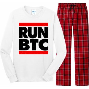 Funny Run BTC Bitcoin Logo Long Sleeve Pajama Set