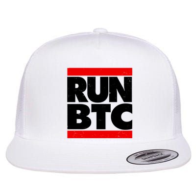 Funny Run BTC Bitcoin Logo Flat Bill Trucker Hat