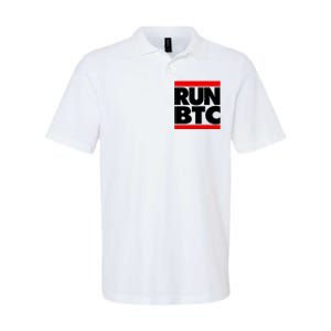 Funny Run BTC Bitcoin Logo Softstyle Adult Sport Polo