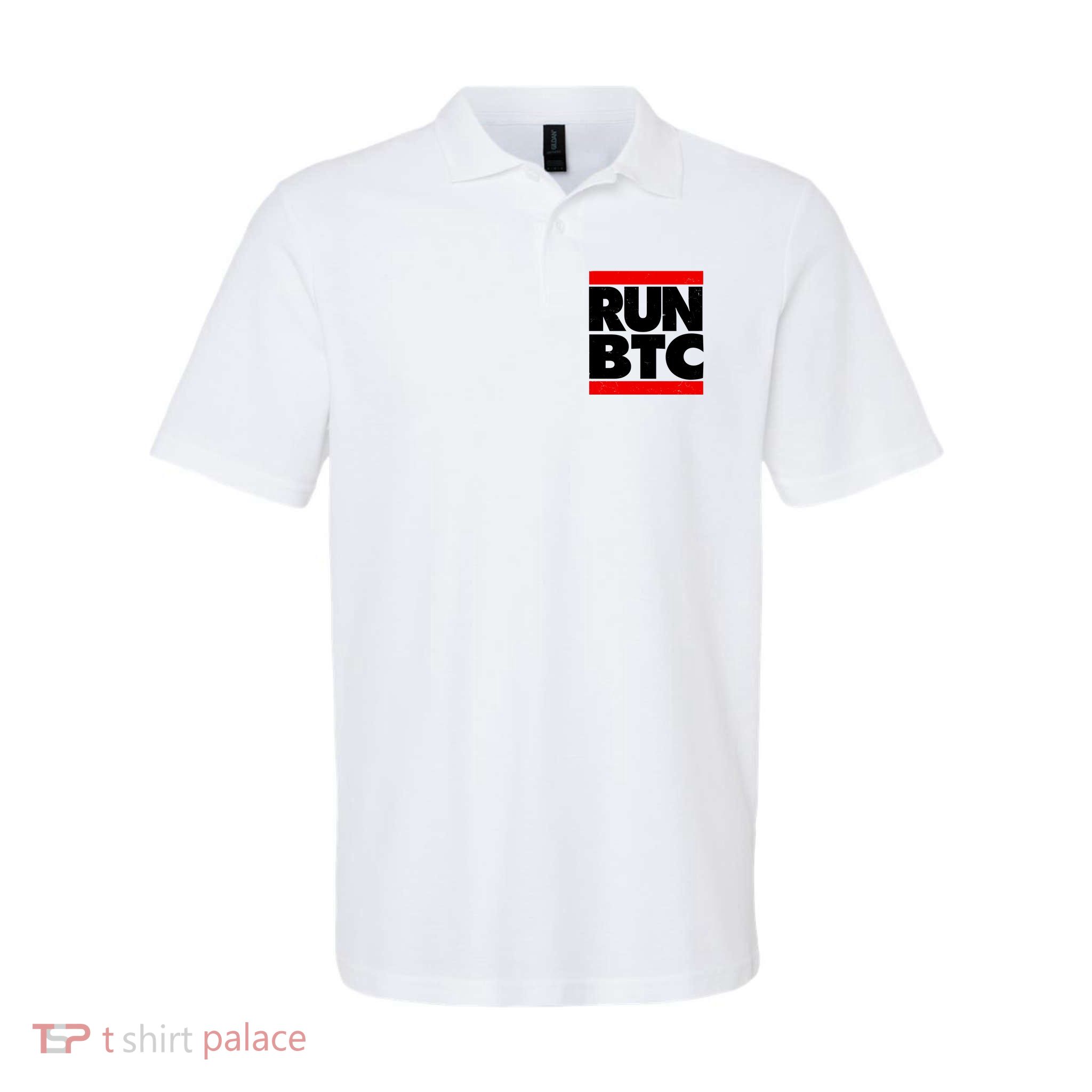 Funny Run BTC Bitcoin Logo Polo