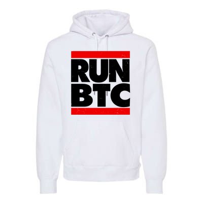 Funny Run BTC Bitcoin Logo Premium Hoodie