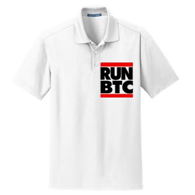 Funny Run BTC Bitcoin Logo Dry Zone Grid Polo