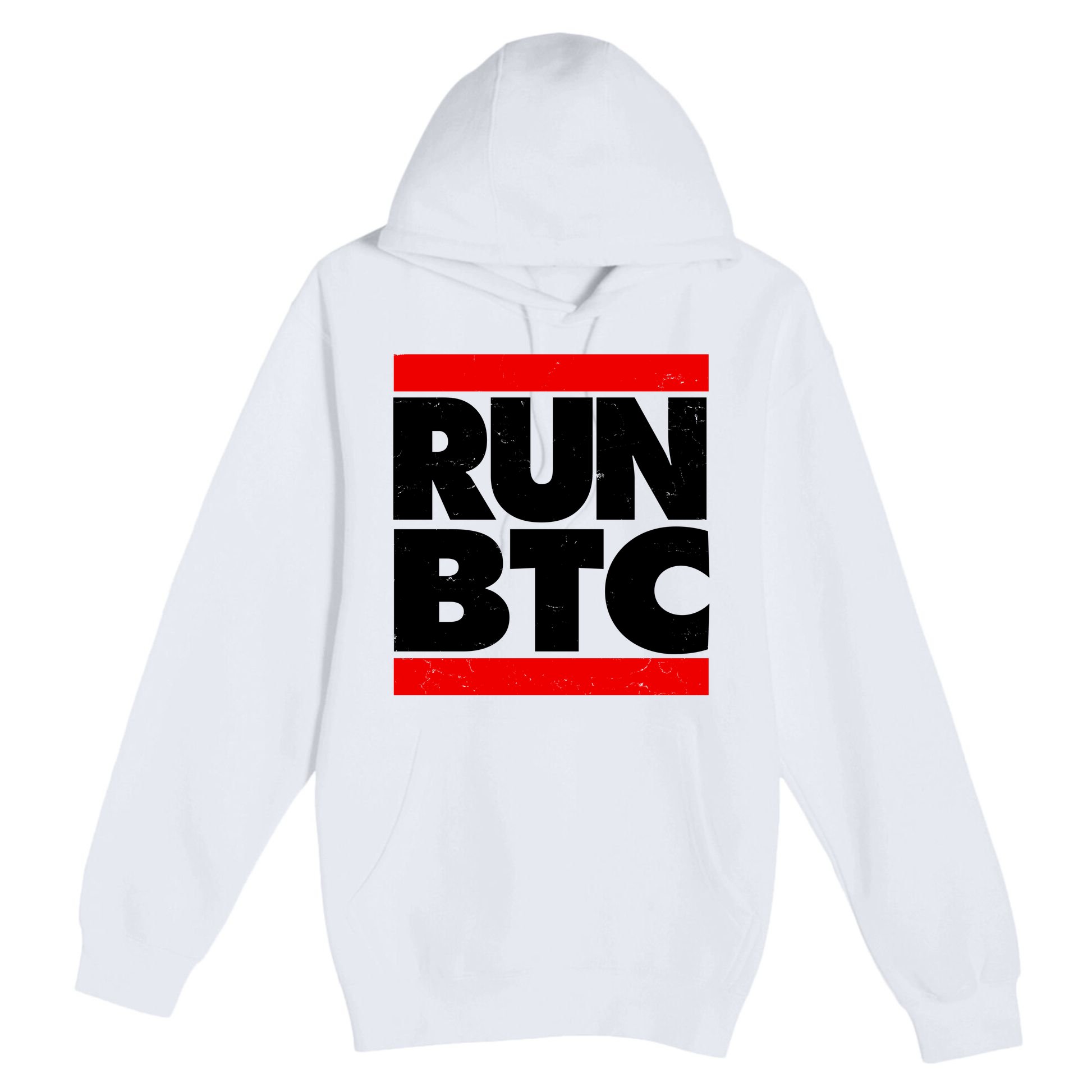 Funny Run BTC Bitcoin Logo Premium Pullover Hoodie