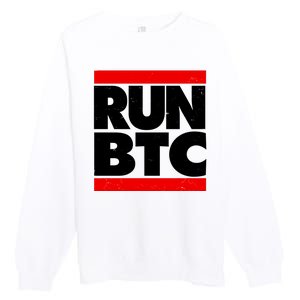 Funny Run BTC Bitcoin Logo Premium Crewneck Sweatshirt