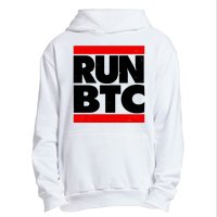 Funny Run BTC Bitcoin Logo Urban Pullover Hoodie