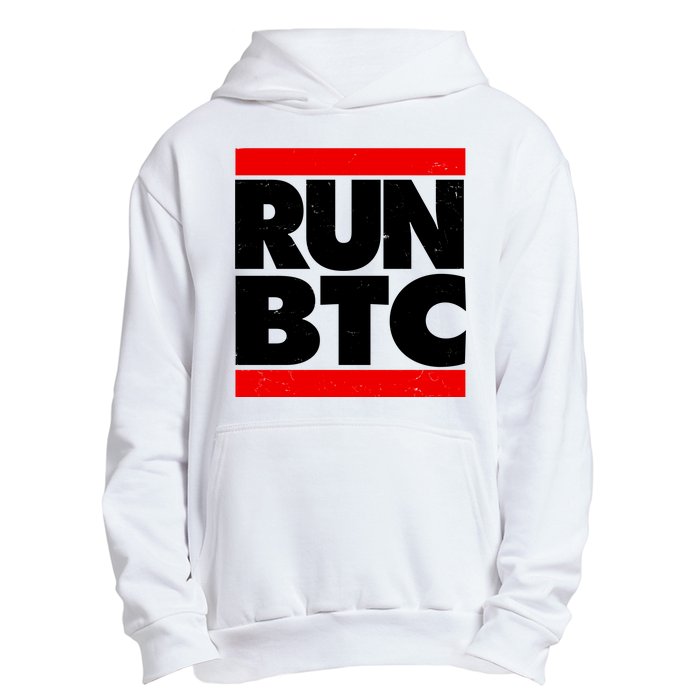 Funny Run BTC Bitcoin Logo Urban Pullover Hoodie