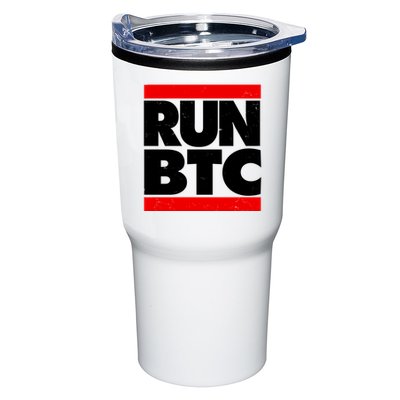 Funny Run BTC Bitcoin Logo Tumbler