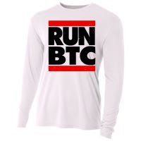 Funny Run BTC Bitcoin Logo Cooling Performance Long Sleeve Crew